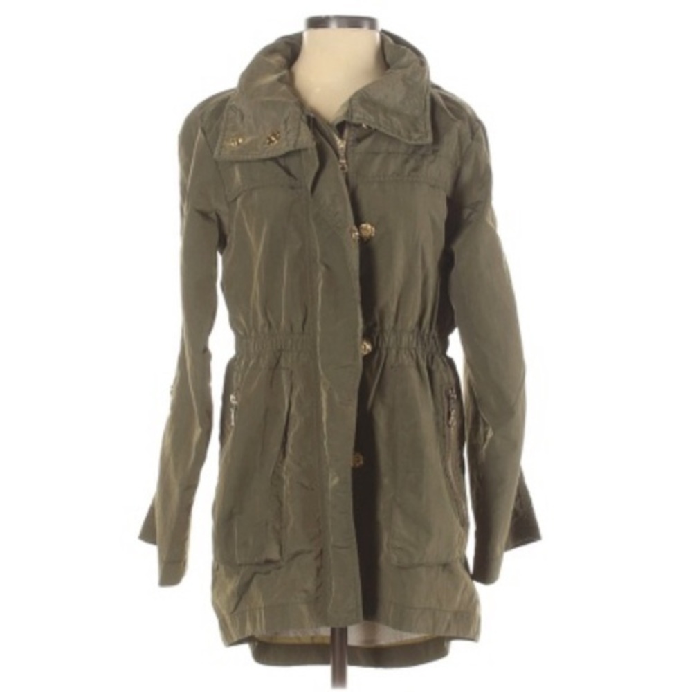 ⏰Seven7 XS army green hooded zip up utility jacket